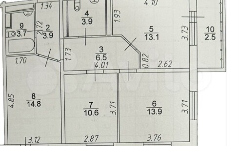 Продается 3-комнатная квартира 78м2 ,  комплекс, номер 115474 - 3