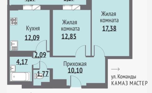 Продается 2-комнатная квартира 67м2 ,  комплекс, номер 115593 - 4