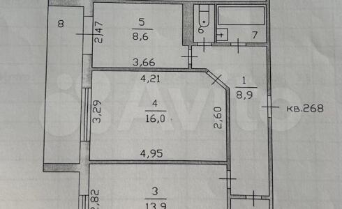 Продается 2-комнатная квартира 53м2 , 36 комплекс, номер 115926 - 1