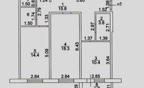 Продается 2-комнатная квартира 66м2 , 65 комплекс, номер 115478 - 13