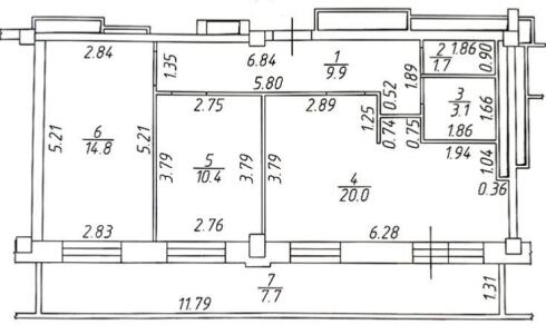 Продается 3-комнатная квартира 66м2 ,  комплекс, номер 112873 - 26